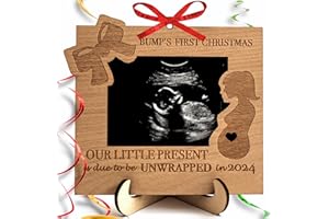 Heart's Sign Bump's First Christmas Ornament 2023 | Adorno de marco de ultrasonido de Bump 1st Christmas 2023 | Regalos para mamá futura y mamá embarazada