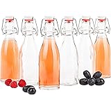 MamboCat 6er Set Bügelflaschen Leere Glasflaschen zum Befüllen 200ml I Flaschen für Likör zum selbst Befüllen I Trinkflasche 