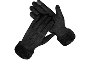 Bobelle Wear Handschuhe Damen Winter, Thermo Touchscreen Winterhandschuhe, Warme Wildleder Strickhandschuhe mit Fleece Gefütterte