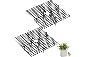 Protection pour Pot de Fleurs,Tianher 2 Pcs Grand Grillage pour Pots de Fleurs découpable avec des piquets Profonds,Couverture de Pot de Fleurs,Les Animaux domestiques (2 * 30cm,Nero)