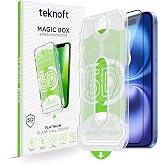 Teknoft iPhone 16 i&ccedil;in Kolay Kurulum Kitli Takılırken Camın Altında Kesinlikle Toz Bırakmayan Ekstra G&uuml;&ccedil;lendirilmiş Tam Korum