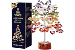 ABHISUBYA Baum des Lebens – 7 Chakra Kristalle – Chakra Stein – Kristall Heilstein – Edelsteine – Deko Stein – Geldbaum – Ästhetische Raumdekoration – Feng Shui Dekoration