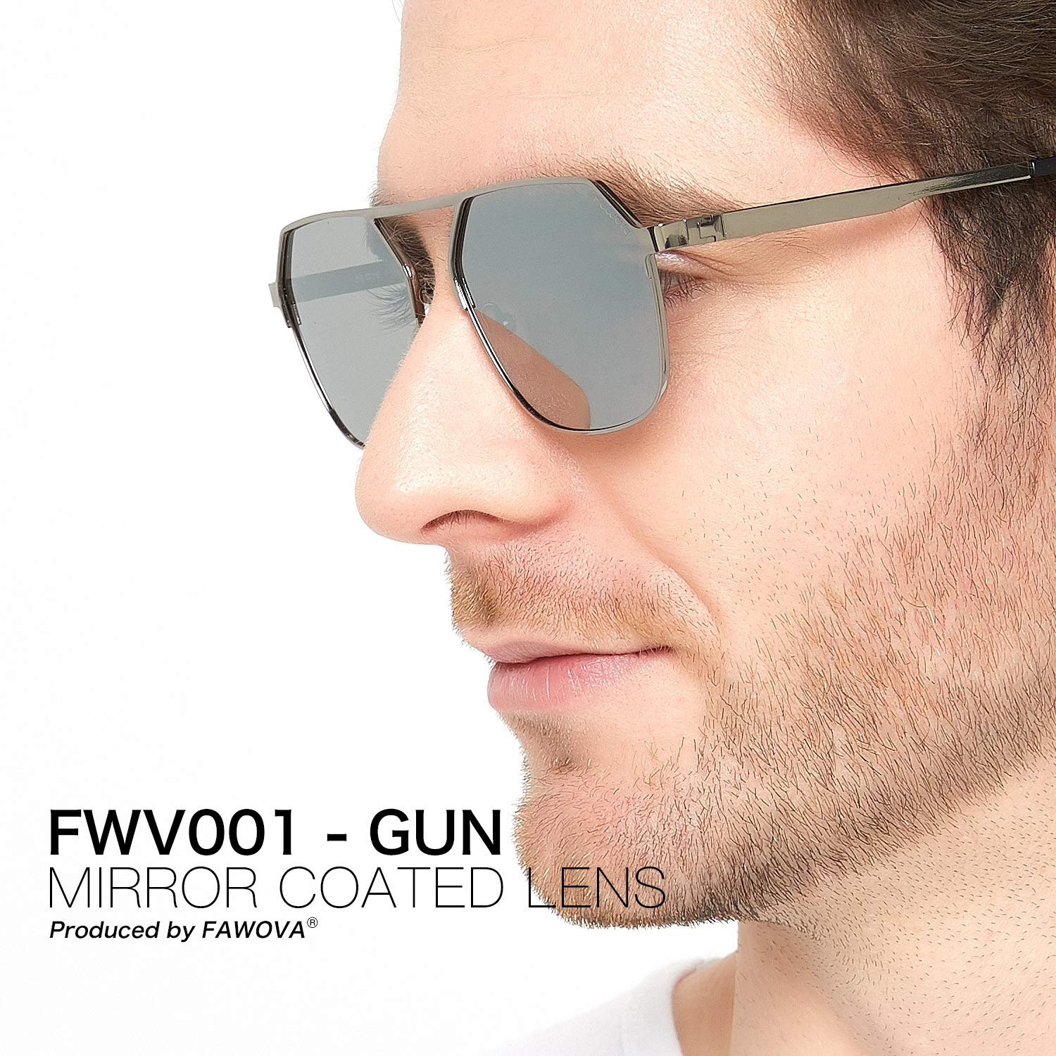 fawova-Gafas-Sol-Hexagonales-Hombre-Polarizadas-Gafas-Sol-Redondas-UnisexEspejo-PlateadasReflejado-UV400Cat356mm