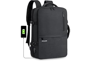 ‎BECOJADDE BECOJADDE Handgepäck Rucksack Flugzeug mit Laptopfach Business Laptop Rucksack Herren Arbeitsrucksack Reiserucksack Backpack für 17 Zoll Laptop, Grau