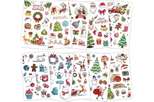 ACWOO Tatouage Noël Enfant, 10 Feuilles Tatouages Éphémères Étanche pour Fille Garçons, Halloween Decoration, Party Supplies