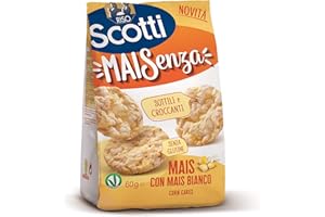 Riso Scotti Snack - Maisenza Mais con Mais Bianco - Snack Sottili e Croccanti Senza Glutine - 60 g