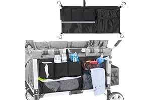 HODRANT Filet de Chargement pour Chariot de Poussette Compatible avec WONDERFOLD Tous les Modèles de la Série W, Organisateur D'accessoires pour Chariot de Poussette avec Poches de Tri