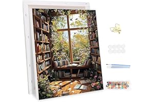 MEIYUDA Pintar por Numeros Adultos con Marco Paisaje, Cuadros por Numeros Pigmento Acrílico, DIY Pintura por Numeros Kit Manualidades Adultos, Decoración para el Hogar Regalo de pared 30x40cm