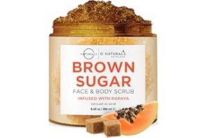 ‎O NATURALS O Naturals Ultra-Pflegendes Sugar Scrub Körper und Gesicht Braunem Zucker Und Papaya - Peeling /Face Scrub Aufhellung Dunkler Flecken -Body , Körperpeeling Damen