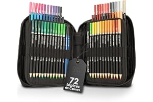 OfficeTree 72x Lapices de Colores Profesionales - Estuche de Colores Lápices - Minas Blandas a Base de Aceite incl. Accesorios - Lápices de Colores - Lapices para Dibujar Profesionales