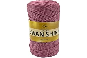 filati italiani Cordino Swan Shiny, Filato Lucido per Borse, 100% Polipropilene 250g (rosa antico - 20, 250g)