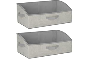 Cozary Aufbewahrungsbox mit Griffen 28L,2 Stück Faltbare Aufbewahrungskorb stoff 50x28.5x20cm,Großer Körbe Aufbewahrung,Ordnungsboxen für Kleidung Spielzeug Werkzeug Kleiderschrank