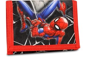 Marvel Spiderman Boys Wallet Kids Trifold Coin Holder with Zipper Multicolour