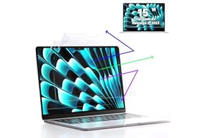 PROTESCREEN 2 Pack Anti Blue Light Screen Protector Compatible With Apple MacBook Air 15 Inch A2941 (2023, M2 Chip), 15.3" Mac Laptop Glare Filter Uv Blocker Shield Cover Eye Protection Film Matte Laptop Screen