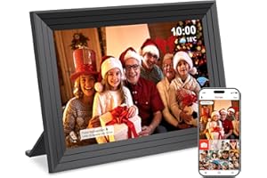 Cadre Photo Numérique WiFi Connecté 10,1 Pouces Electronics Digital Frame Album Grand Format 32 Go Frameo 1280x800 HD Cadres Video/Photos IPS Écran Tactile Rotation Automatique Espace ShabanJesy