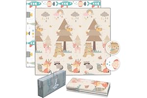 SUPERBE BEBE Tappeto Gioco Bambini Pieghevole 150x180x1cm Palestrina Neonato Montessori Reversibile Non Tossico E Impermeabile In Schiuma Per Bimbi. Palestra Neonati - Tappeto Tummy Time Neonati - Regalo Bambino