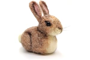 The Crafty Kit Company Baby Bunny Needle Felting Craft Kit for Beginners Including Corriedale Wool, Needles and Instructions