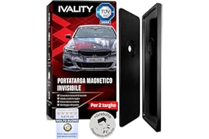 Ivality Porta targa Magnetico Senza Cornice per 2 Targa, Supporto Magnetico Invisibile per Auto, Portatarga Intercambiabile Austria, Omologato Stradale, Testato TÜV fino a 350 km/h