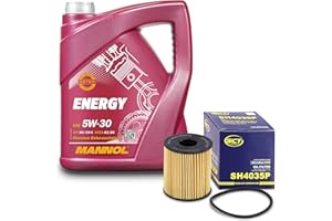 BESTPRICE Inspektionspaket Filterset mit 1x SCT Ölfilter; 5l Motoröl 5W-30 MANNOL ENERGY