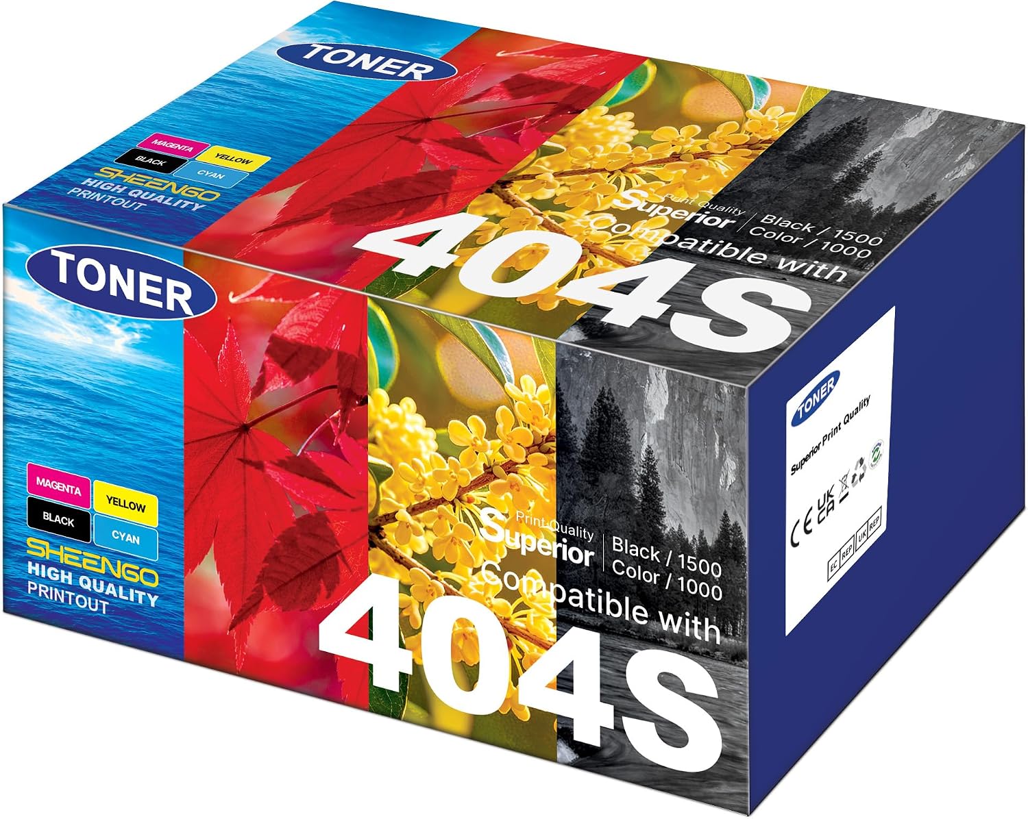 CLT-K404S Kompatible für Toner Samsung C480W für Samsung Xpress C480W Toner | für Samsung Xpress C480W Toner für Samsung C480FW Toner C430W C480 CLT-K404S (‎‎‎‎‎‎‎Schwarz Cyan Magenta Gelb, 4er-Pack）