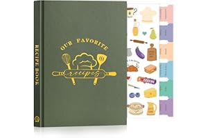 Lanpn Libro di Ricette da Scrivere, A5 Quaderno per Ricette Il Mio Ricettario in Pelle, Recipe Cook Journal Book to Write in Your own Recipes, Libri di Cucina Cooker Girl Libro, Verde, Inglese