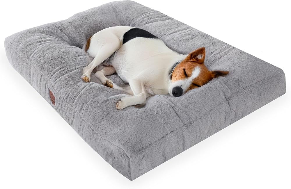 Jungolica Max Köpek Yatağı Gri - Ultra Yumuşak Peluş Kumaş, Nefes Alabilen Hava Dolaşımı, Sakinleştirici Konfor, Kaydırmaz Taban - Kedi ve Köpek Minderi (Medium)