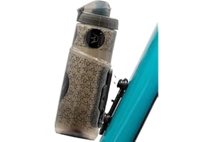 Peaty's x Fidlock Lockin Magnetic 600ml Bike Water Bottle & Mount, Bicycle Drink Bottles, Cycle Accessories for Mountain Biking & Cycling, Premium Alternative to Cage, Twist & Release - Logo Smoked