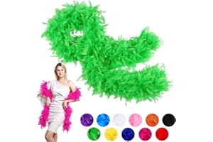 YAAVAAW 80g Feather Boa Thick Fancy Dress Accessories for Adults,Kids,2M Turkey Chandelle Feather Boa Party Fluffy Boa Feather Scarffor Bulk for Women,Girls,Dancing Wedding Halloween Christmas Parties