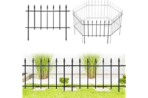 ARIFARO Decorative Metal Garden Fence 46cm High x 56cm Wide 5 Pack, Total Length 2.8m, Low Garden Fencing Border for Outdoor Patio, Lawn, Yard, Flower Bed