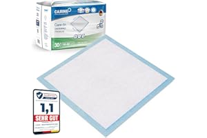 CARINE MEDICAL & PERSONALIZED HEALTH Premium Einweg Inkontinenz-Unterlagen - 30 Bettunterlagen (60x60cm,1200ml) - saugfähige Inkontinenz-Auflagen - wasserdichte Krankenunterlagen (60x60cm, 1200ml)
