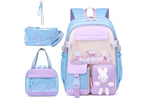 WYCY Mochilas Escolares Niña, 25 Litros, Kawaii Mochila Colegio Niñas de 6 a 14 Años, de Gran Capacidad Repelente Mochila Primaria