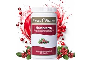 ‎FITNESS PHARMA Cranberry Kapseln Hochdosiert I 36.400 mg pro TD, 36:1 Cranberry-Extrakt I 100 Kapseln | Hochdosiertes Cranberry-Pulver (900 mg) I Cranberry und D-Mannose | Gegen Blasenentzündung