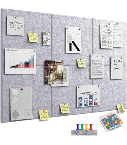 Große Filz Pinnwand 120x90 Cm - Vision Board Set Mit 12 Paneelen