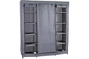 Axentia Armadio XXL, Tessuto Non Tessuto, Nero/Grigio, ca. 150 x 175 x 45 cm