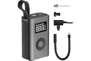 HOTO Air Pump ADV, Tire Inflator Portable Air Compressor with Digital Pressure Gauge 150PSI, Electric Tire Pump with 2 * 2000mAh Battery, Air Compressor Fits for Car, Motorcycle, Bike, Ball