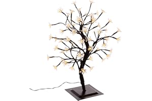 NIPACH GMBH 64 LED Baum mit Blüten Blütenbaum Lichterbaum warm weiß 45 cm hoch Trafo IP44 Timer Weihnachtsbeleuchtung Weihnachtsdeko Lichterdeko