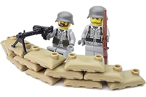 BRICKSSTUFF WW2 Custom Posizione Mitragliatrice MG34 Tedesco con BrickArms