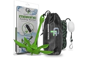 Gradient Fitness Ancora Marina, Ancora Pieghevole da 3,5 libbre, Kit di Ancoraggio per Kayak a Rampino Anche per Canoe, Tavole da Paddle (SUP), Ancora per Jet Ski (3,5 libbre)