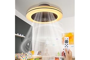 ‎PROVENTA Proventa Deckenventilator Mit Beleuchtung Leise 45W-51cm, rotierende Luftverteilung, Dimmbare LED Deckenleuchte Mit Ventilator, Warm Neutralweißes Licht, Sommer- & Wintermodus, Fernbedienung