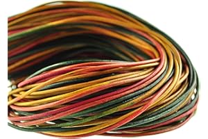 esnado Cordon en cuir rond 2 mm Multicolore 3 m