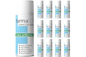 ONFARMA Ghiaccio Spray FARMA Spray istantaneo ghiaccio sintetico (12 Flaconi da 400 ml effettivi) per traumi e contusioni …
