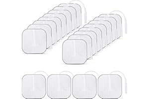 ZONJIE Lot de 40 électrodes TENS EMS - 4 x 4 cm - Électrodes autocollantes - Réutilisables - Pour appareils TENS et EMS Trainer, Tens
