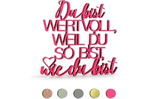 NOGALLERY Deko Holzschriftzug - Wähle aus 5 Aphorismen in 5 Farben - Wanddeko - Perfekt geeignet als Geschenk - Wichtelgeschenk - Gebursttagsgeschenk