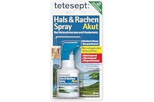 ‎TETESEPT tetesept Hals & Rachen Spray – Spray mit Isländisch Moos und Dexpanthenol - zur Befeuchtung & Linderung bei Halsschmerzen, Husten und Heiserkeit – 1 x 30 ml