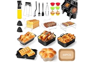 Charmofun Ninja Heißluftfritteuse Zubehör, Airfryer Zubehör für Ninja Foodi Max Dual Zone AF300EU AF400EU AF500EU 7.6L-9.5L und Anderen Dual Zone Fritteuse, Air Fryer Silikonmatte Accessories