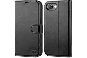 OCASE iPhone 16e Hülle Handyhülle Premium PU Leder, Kartenfach Standfunktion, RFID Schutzhülle, Klapphülle Handytasche Lederhülle Kompatibel für iPhone 16e Schwarz