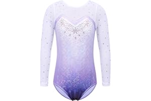 ZNYUNE Dziewczęcy trykot gimnastyka klasyczna bez rękawów z cekinami