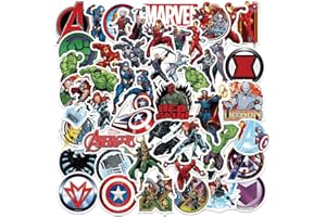 Finedeco 50 Pcs Marvel Avengers Stickers for Kids, Superhero Stickers for Water Bottle, MacBook, Car, Bumper, Luggage, Laptop, Phone, Skateboard Vinyl Stickers, Waterproof