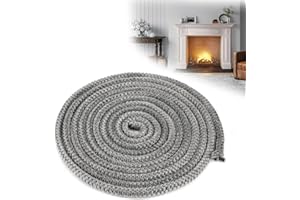 SWIFTCTRL Corda Guarnizione Stufa a Legna, 4m*10mm Guarnizione Alta Temperatura in Fibra di Vetro, Sostituzione Corda Guarnizione Camino per Stufa/Camino/Porta del Forno, Resistente al Calore 550 Gradi Celsius