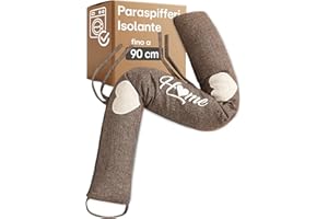 Praknu Paraspifferi Isolante per Porte e Finestre 90 cm - Lavabile - Risparmio Energetico - Extra Pesante - Marrone